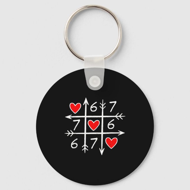 Valentinstag Six Seven 67 Meme 6 7 Herz Jungen Gi Schlüsselanhänger (Vorderseite)