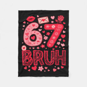 Valentinstag Six Seven Bruh Meme 67 Lustiger Herz  Fleecedecke
