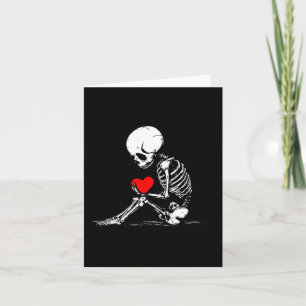 Valentinstag Skelett Herz Emo Gothic Minimalistisc Karte