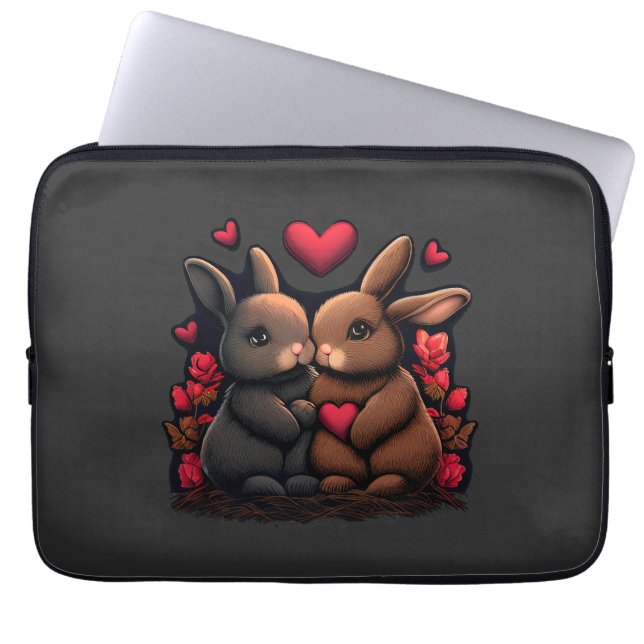 Valentinstag Sonnenschein, Liebe Herz und Rose Laptopschutzhülle (Vorderseite)