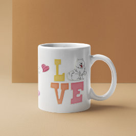 Valentinstag Spitz Haustier Hund Liebe Herz Kaffeetasse