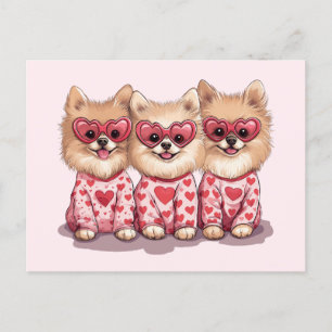 Valentinstag Spitz Hunde Feiertagspostkarte