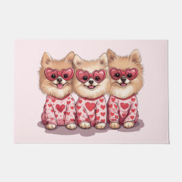 Valentinstag Spitz Hunde Fußmatte