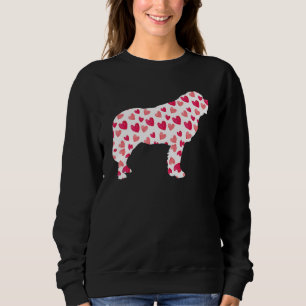 Valentinstag St Bernard Hearts Welpe Dog Lover Sweatshirt