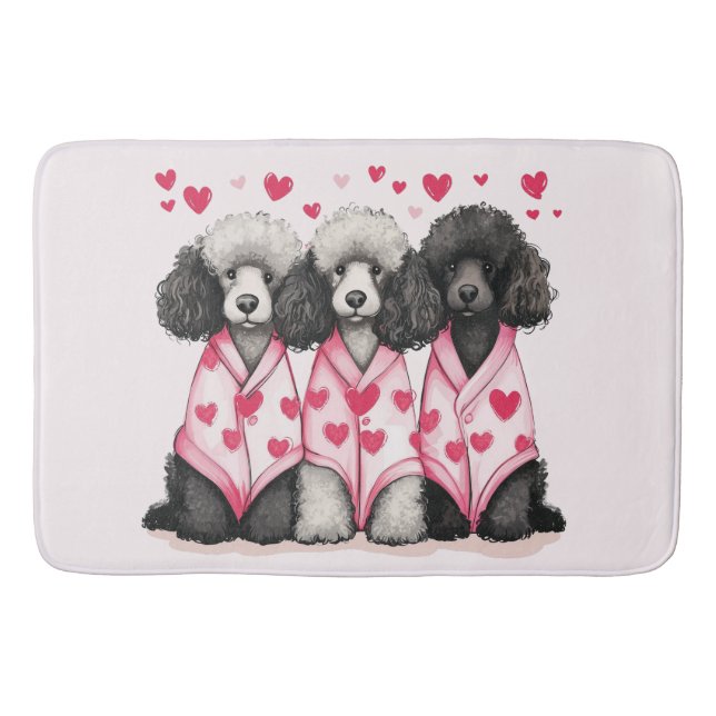 Valentinstag Standard Poodle Hunde Badematte (Vorderseite)