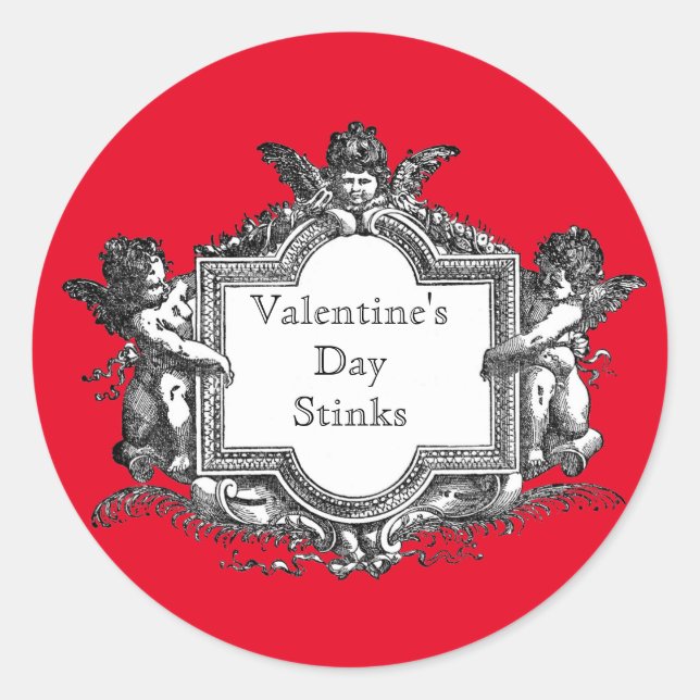 Valentinstag stinkt runder aufkleber (Vorderseite)