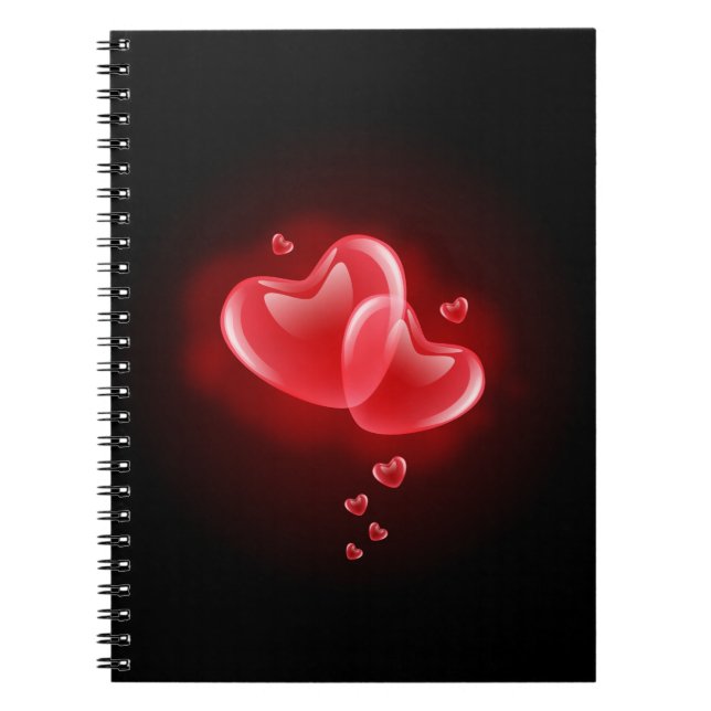 Valentinstag strahlende Herzen Notizblock (Vorderseite)