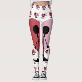 Valentinstag-Strichmännchen mit Händen Leggings