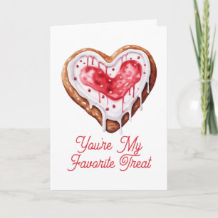 Valentinstag Süße Cookie-Herz Lieblingsleckerei Feiertagskarte