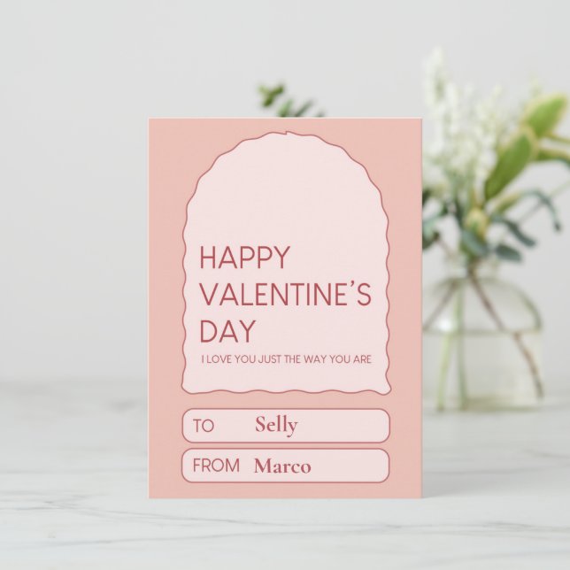 Valentinstag Süße Feiertagskarte (Stehend Vorderseite)