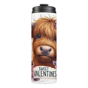 Valentinstag Süße Highland-Kuh Thermotasse Thermosbecher