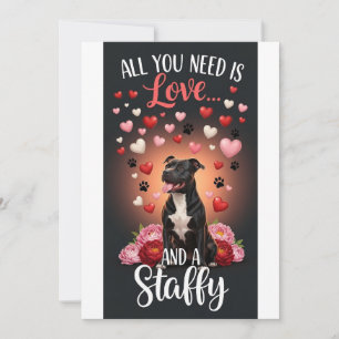 Valentinstag Süße Staffy-Foto Knuddeln Feiertagskarte