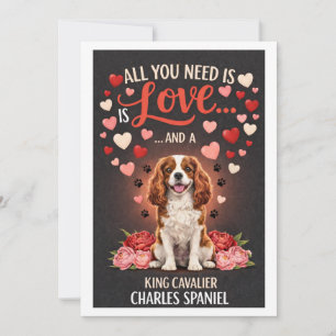 Valentinstag süßer King Cavalier Charles Spaniel Feiertagskarte