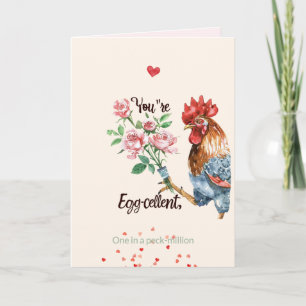 Valentinstag Süßes Ei-zellent Hahn Karte
