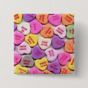 Valentinstag-Süßigkeits-Herz-Knopf Button