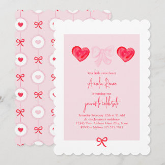 Valentinstag Sweetheart Erster Geburtstag Einladung
