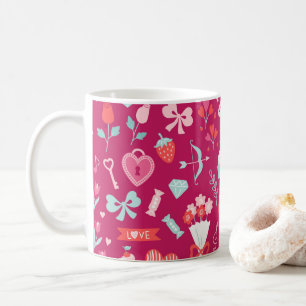 Valentinstag Symbole Herz Candy Cupids Arrow Kaffeetasse