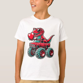 Valentinstag T Rex Reitmonster LKW Funny T-Shirt