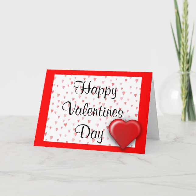 Valentinstag Tageskarte Herz Feiertagskarte (Vorderseite)