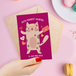 Valentinstag-Tageskarte im Klassenzimmer Niedliche Mitteilungskarte