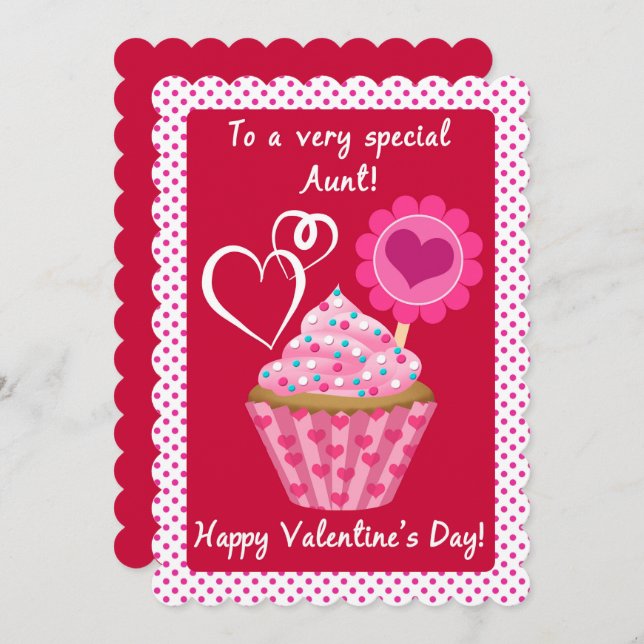 Valentinstag Tante Niedlich Cupcake (Vorne/Hinten)