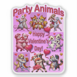 Valentinstag Tanzpaare "Party Animals" Aufkleber