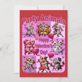 Valentinstag Tanzpaare "Party Animals" Einladung