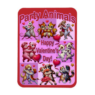 Valentinstag Tanzpaare "Party Animals" Magnet