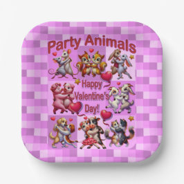 Valentinstag Tanzpaare "Party Animals" Pappteller