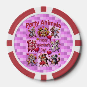 Valentinstag Tanzpaare "Party Animals" Pokerchips