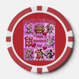 Valentinstag Tanzpaare "Party Animals" Pokerchips