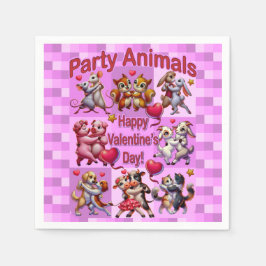 Valentinstag Tanzpaare "Party Animals" Serviette