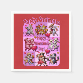 Valentinstag Tanzpaare "Party Animals" Serviette