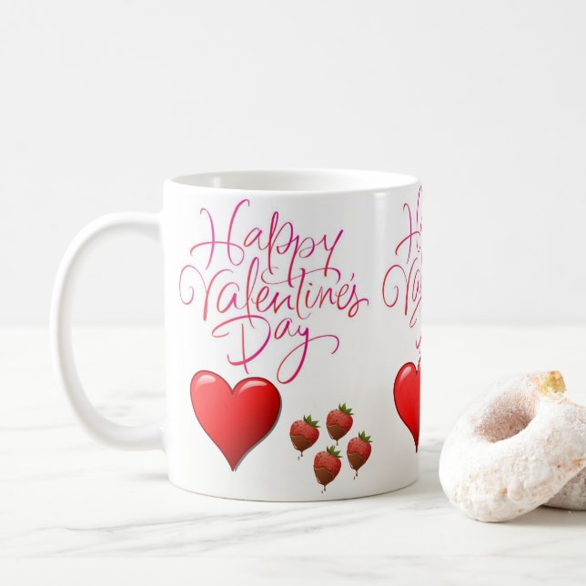 Valentinstag-Tasse Kaffeetasse (Mit Donut)