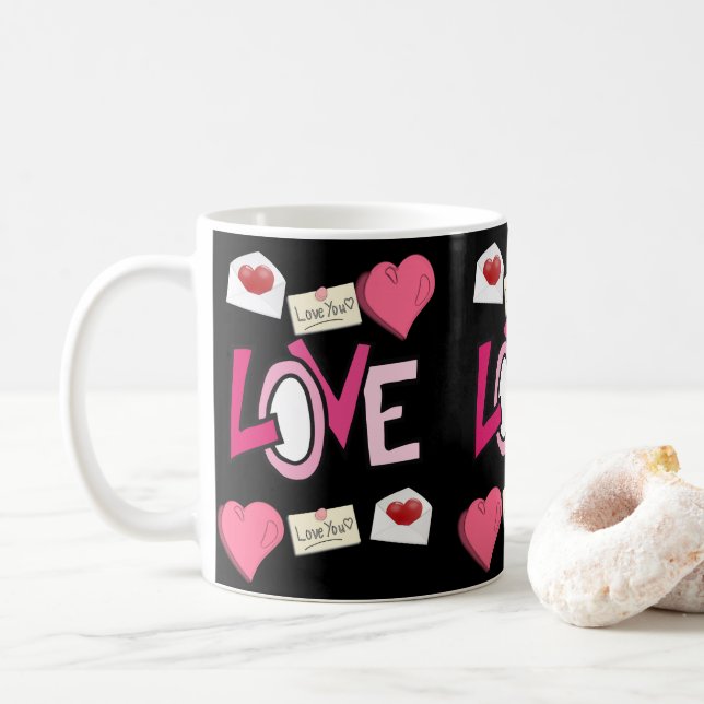 Valentinstag-Tasse Kaffeetasse (Mit Donut)