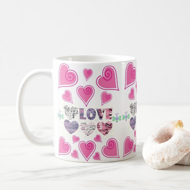 Valentinstag-Tasse Kaffeetasse (Mit Donut)