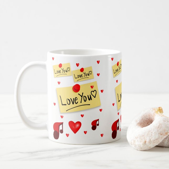 Valentinstag-Tasse Kaffeetasse (Mit Donut)