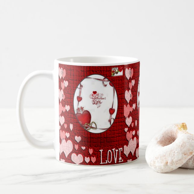 Valentinstag-Tasse Kaffeetasse (Mit Donut)