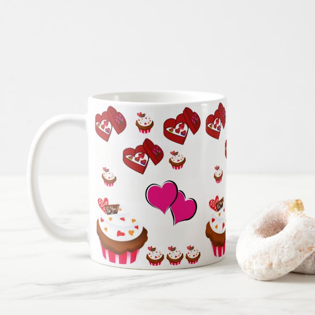 Valentinstag-Tasse Kaffeetasse (Mit Donut)