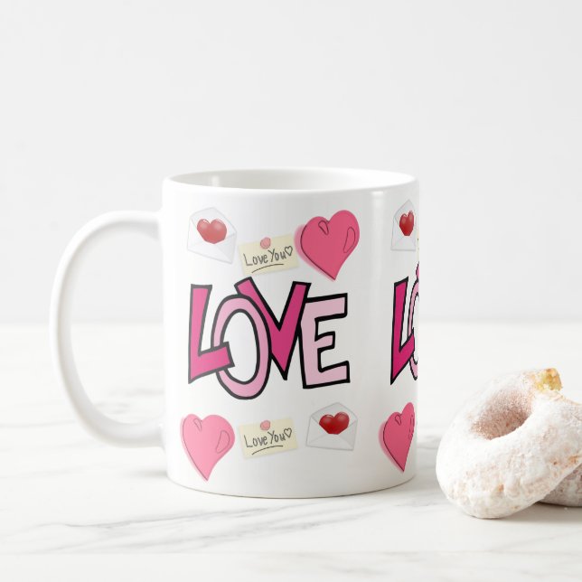 Valentinstag-Tasse Kaffeetasse (Mit Donut)