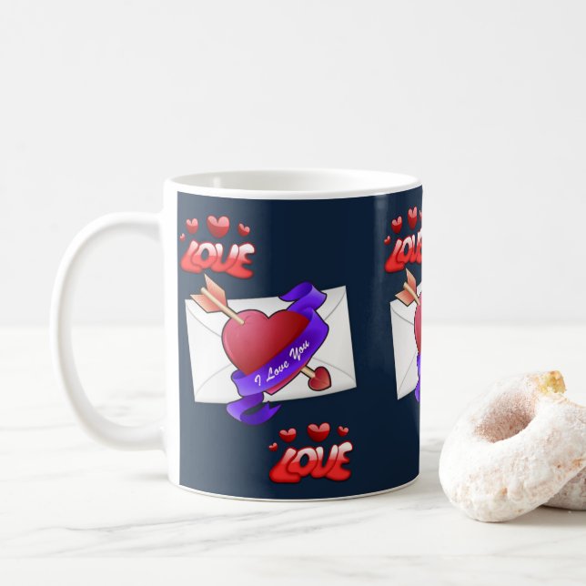 Valentinstag-Tasse Kaffeetasse (Mit Donut)