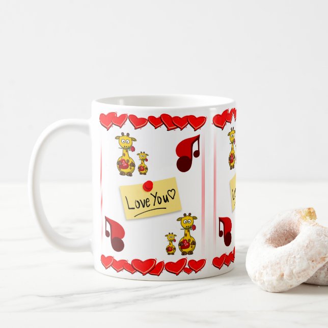 Valentinstag-Tasse Kaffeetasse (Mit Donut)