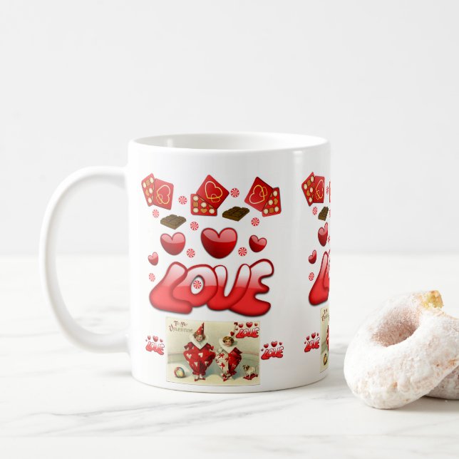 Valentinstag-Tasse Kaffeetasse (Mit Donut)