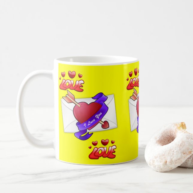 Valentinstag-Tasse Kaffeetasse (Mit Donut)