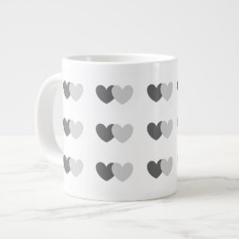 Valentinstag Tasse mit grauem Herzmuster