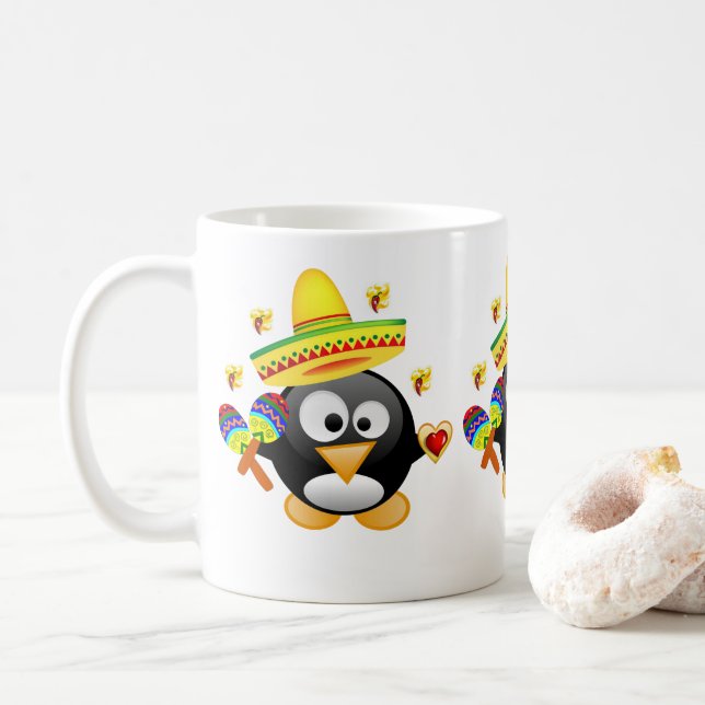 Valentinstag Tasse Pinguin Hearts (Mit Donut)