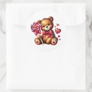 Valentinstag-Teddy-Aufkleber Runder Aufkleber