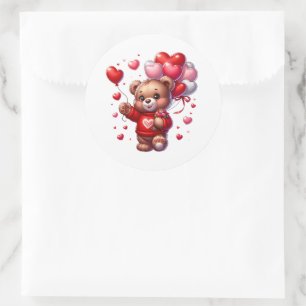 Valentinstag-Teddy-Aufkleber Runder Aufkleber