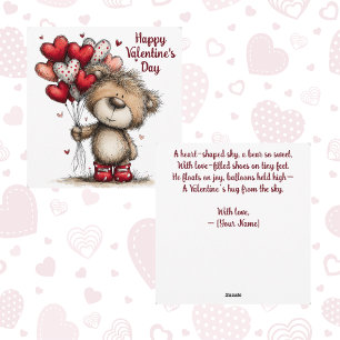 Valentinstag-Teddybär-Karte Feiertagskarte