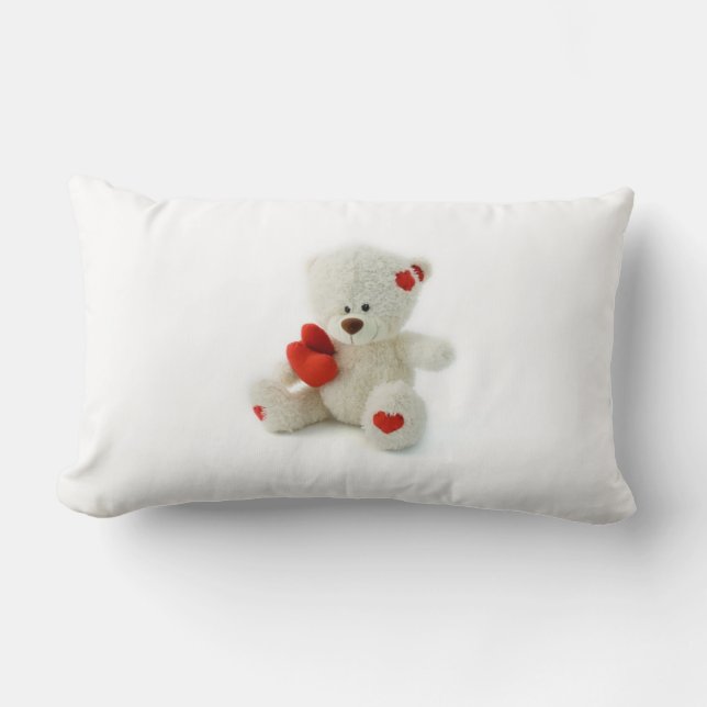 Valentinstag-Teddybär-Kissen Lendenkissen (Vorderseite)